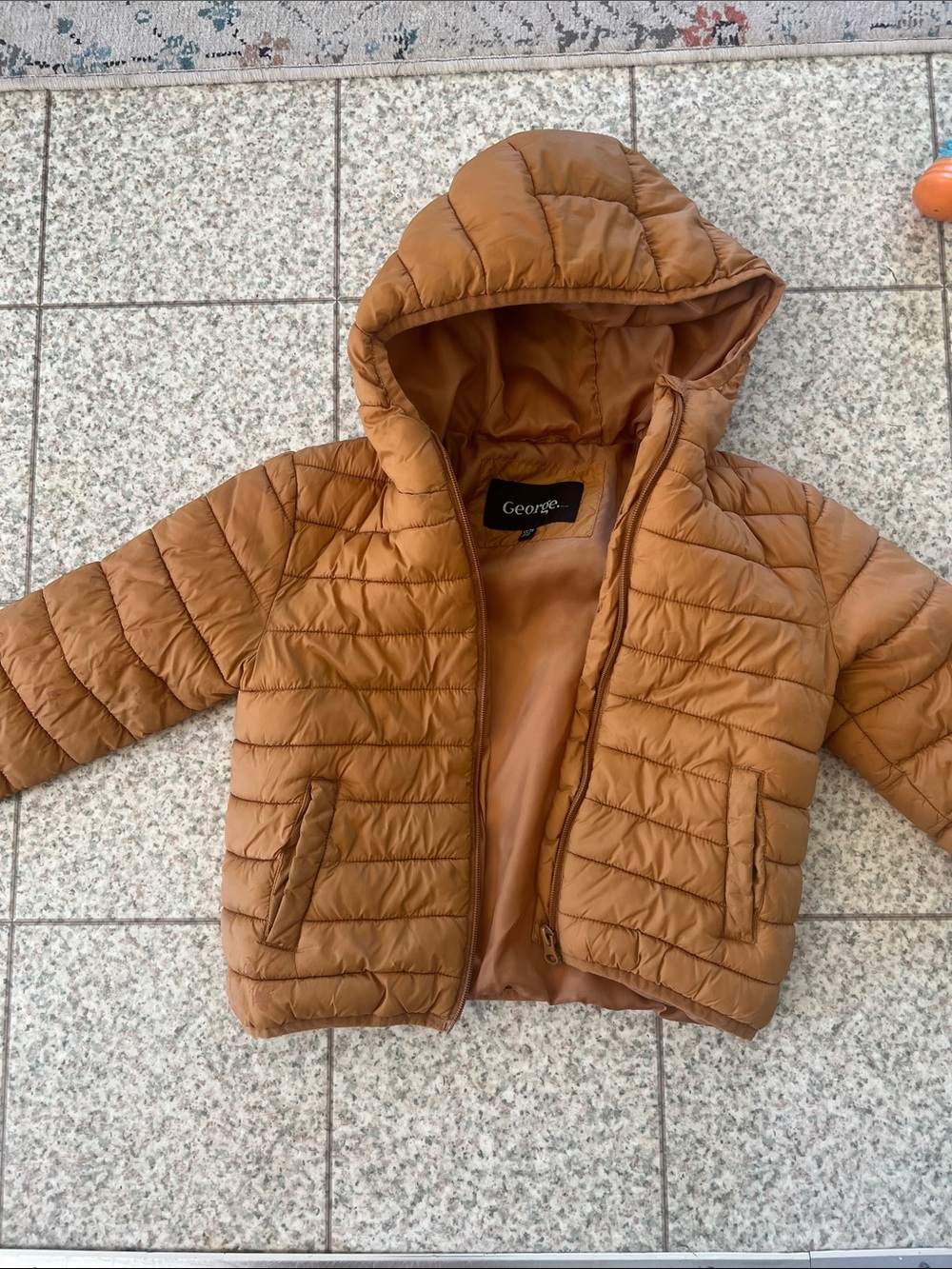 George Kids Hooded Puffer Jacket - Camel